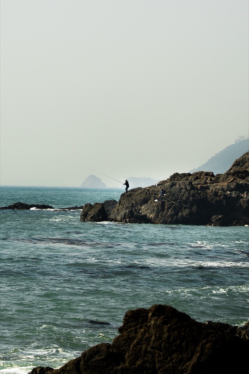 Fishing off the rocks